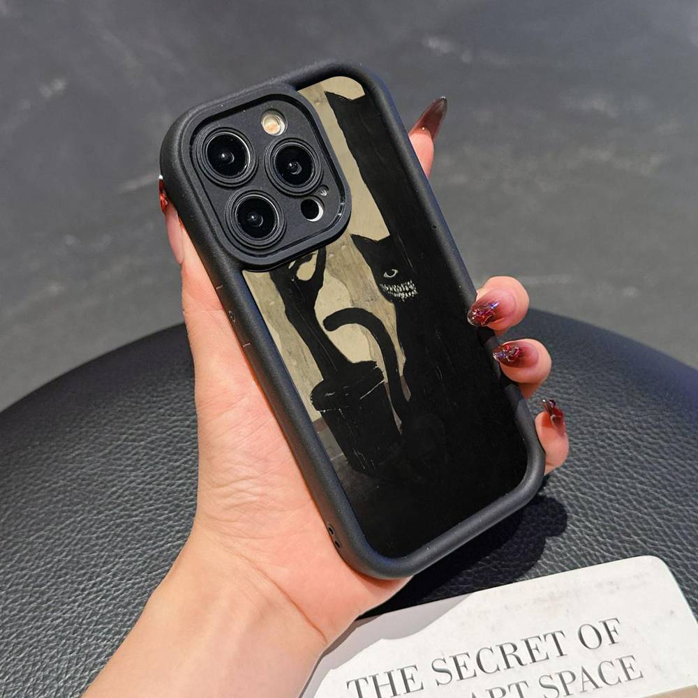 

Темный Забавный Монстр Кот Мягкий Силиконовый Чехол Для iphone 17 Air 16 15 14 13 12 11 Pro Max Plus Ударопрочный ТПУ Чехол для Телефона iPhone 11