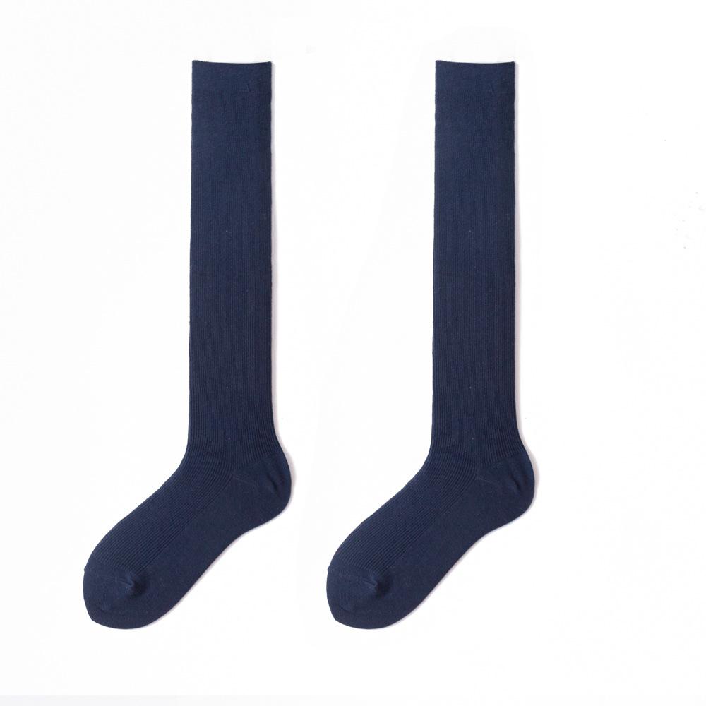 Doppelnadel Feine Vertikale Lange Socken, Knielange Socken, Trendige Mittelhohe Socken, Mittelhohe Unifarbene Hohe Socken