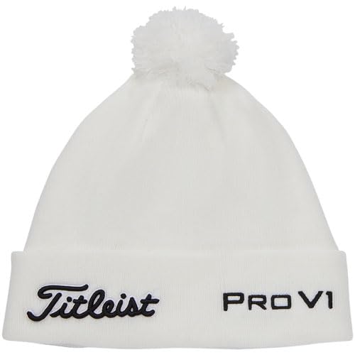 Titleist Tour Pom Pom Beanie, Men's, White