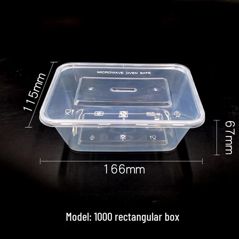 Yinmei 1000ml Disposable Microwavable Rectangular Takeaway Box