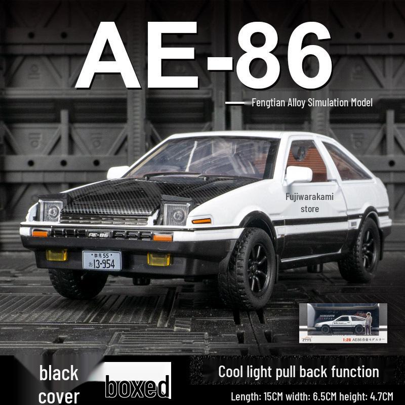 Jianyuan DC32511 AE86 Alloy Toy Car with Sound, Light, and Shock Absorption Features - Pull-Back Model for Kids