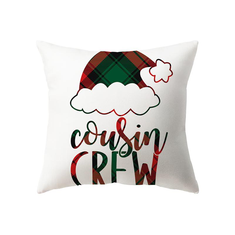 Christmas Theme Santa Elk Christmas Tree Print Pattern Cushion Cover Home Living Room Sofa Decoration Pillow Pillow Cover