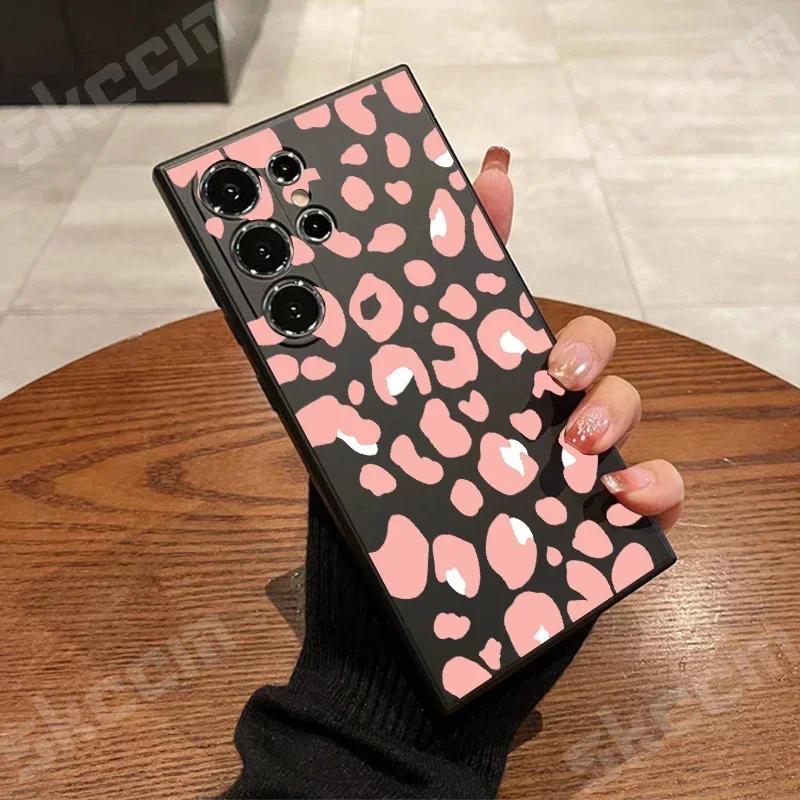 Fashion Leopard Print Phone Case For Samsung Galaxy S24 Ultra S23 Plus S22 S20 FE A73 A72 A71 A55 A54 A51 A50 Shockproof Cover