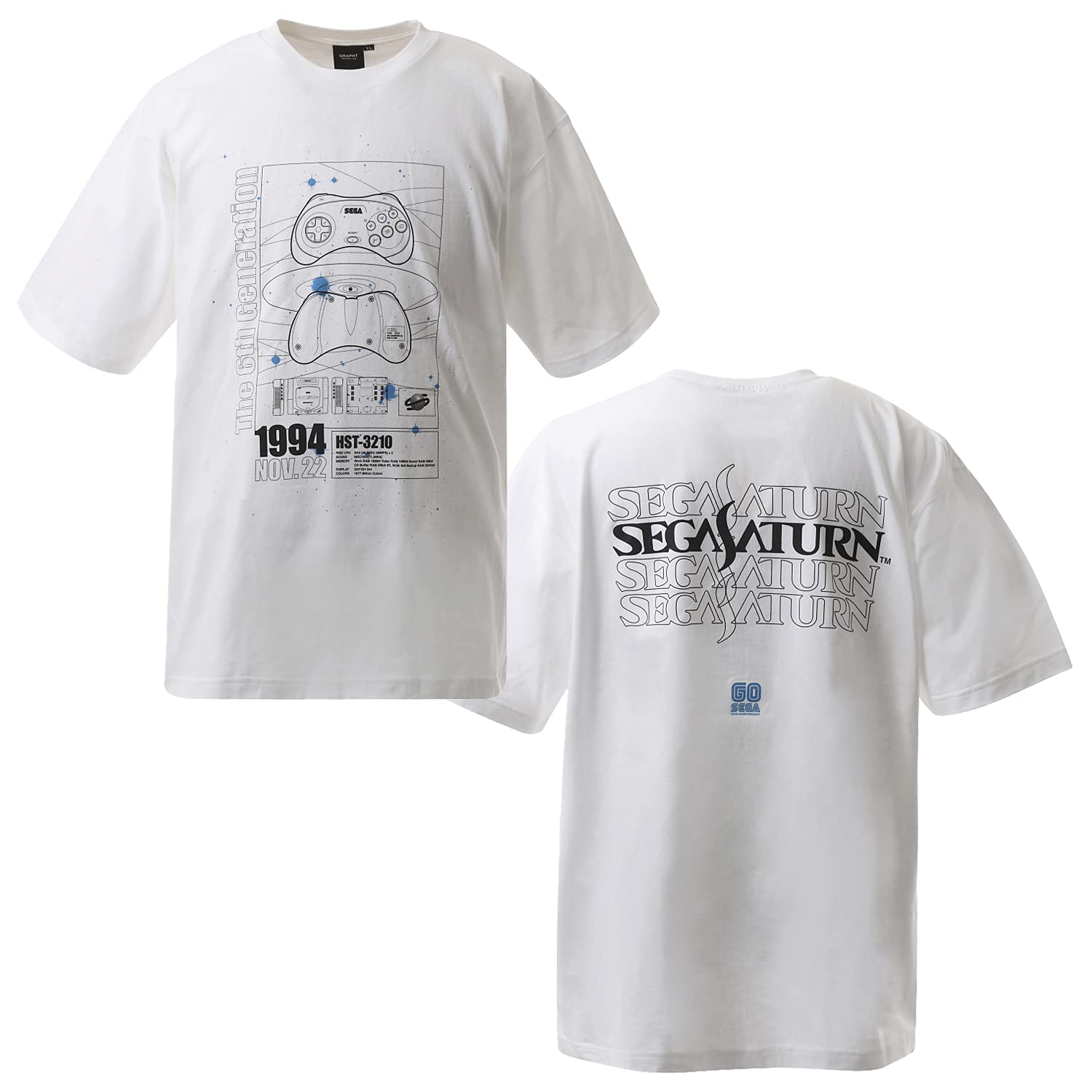 

SEGA 60th Anniversary White L Licensed Graft Gaming Life T-shirt (SEGA Saturn) - [Official Product] GGL017-WHT-L