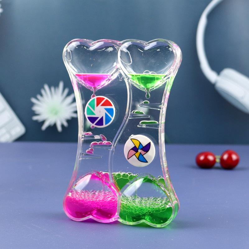 Creative Dynamic Oil Drop Toy Plastic Funnel Liquid Hourglass Student Gift Ornament