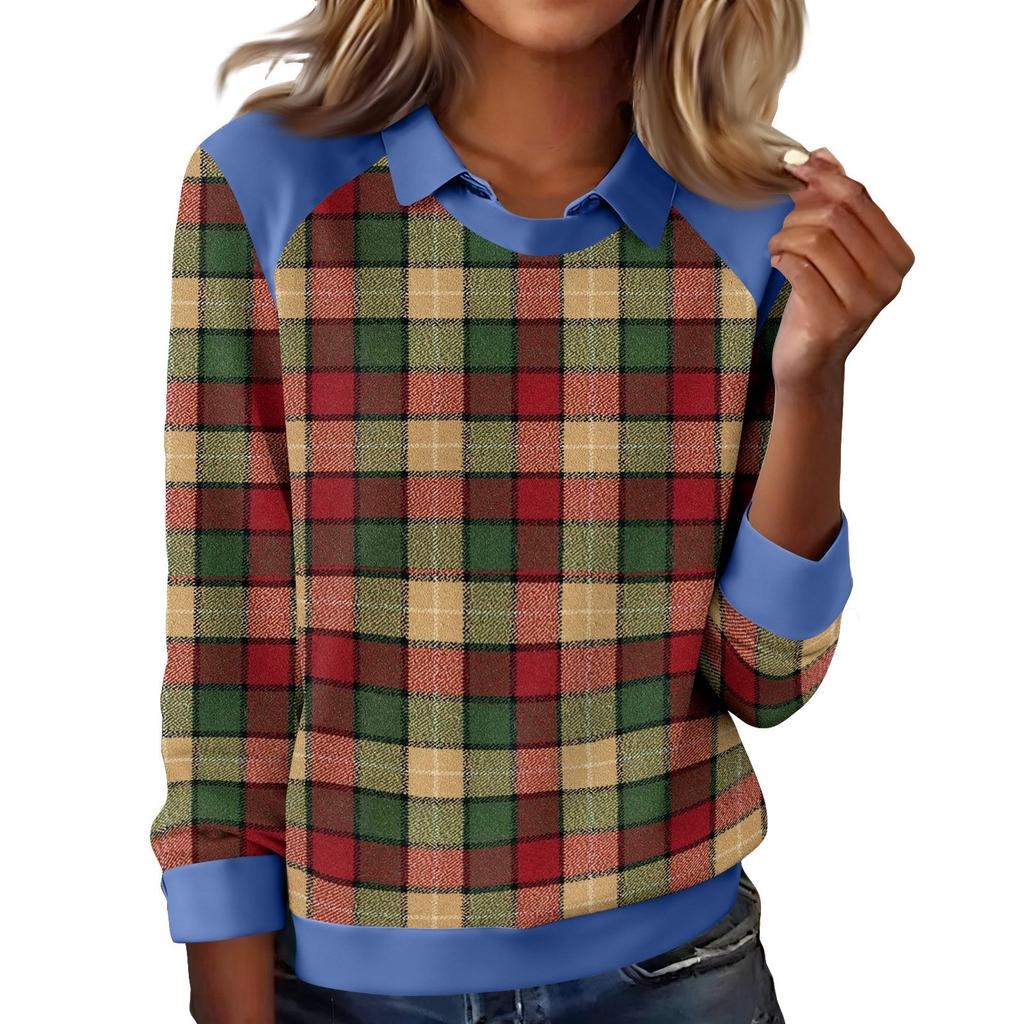 Women's Fashion Christmas Printed Long-Sleeve Pullover Top