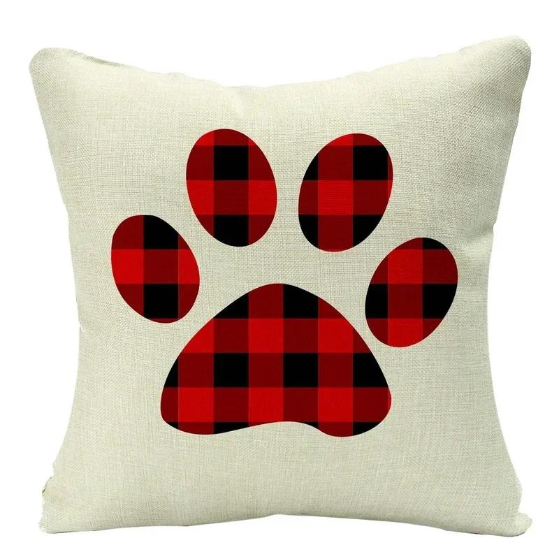 2022 Merry Christmas Home Decor Cushion Cover 45x45cm Cute Animals Cartoon Printed Throw Pillow Cover Xmas Decorative Pillowcase