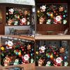 Static Christmas Electricity Stickers With Santa Claus Reindeer Design Snowman