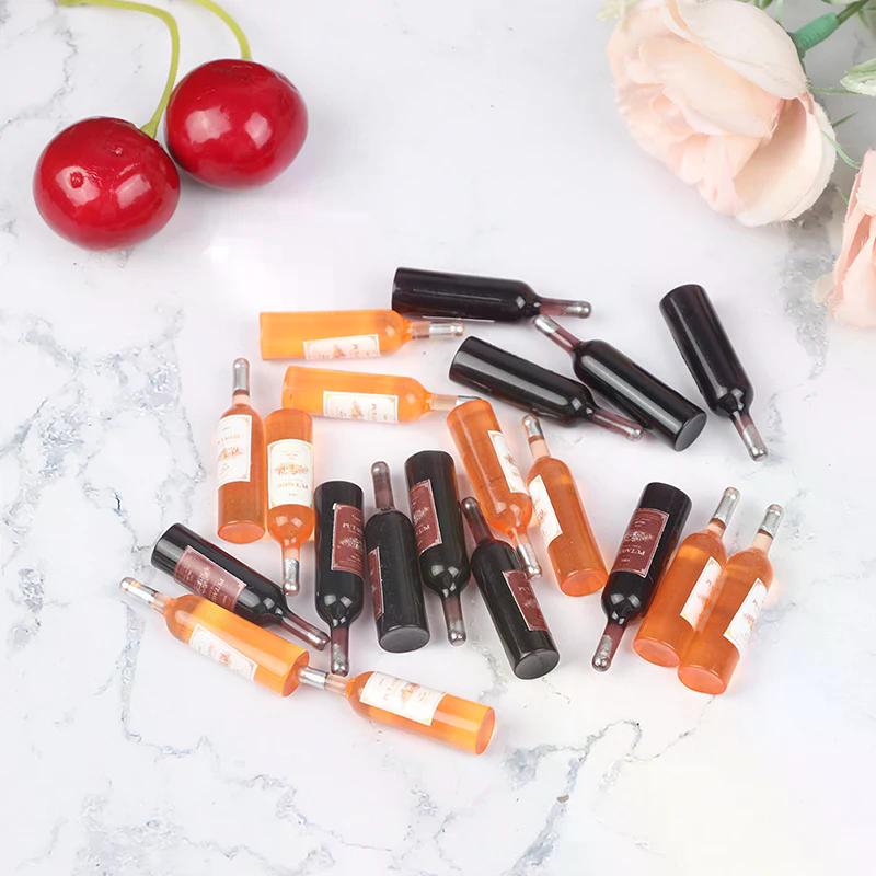 Dollhouse Miniature Toys 10pcs 12 Bottles of Red Wine Kitchen Food 1/12 Perfect Gift For Kids Safe For Children