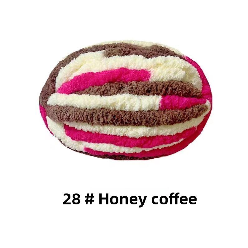 Handmade DIY Rainbow Adient Yarn Scarf Tail Line Finger Knitting Cozy Nest Cuion Thi Ice Strip Yarn
