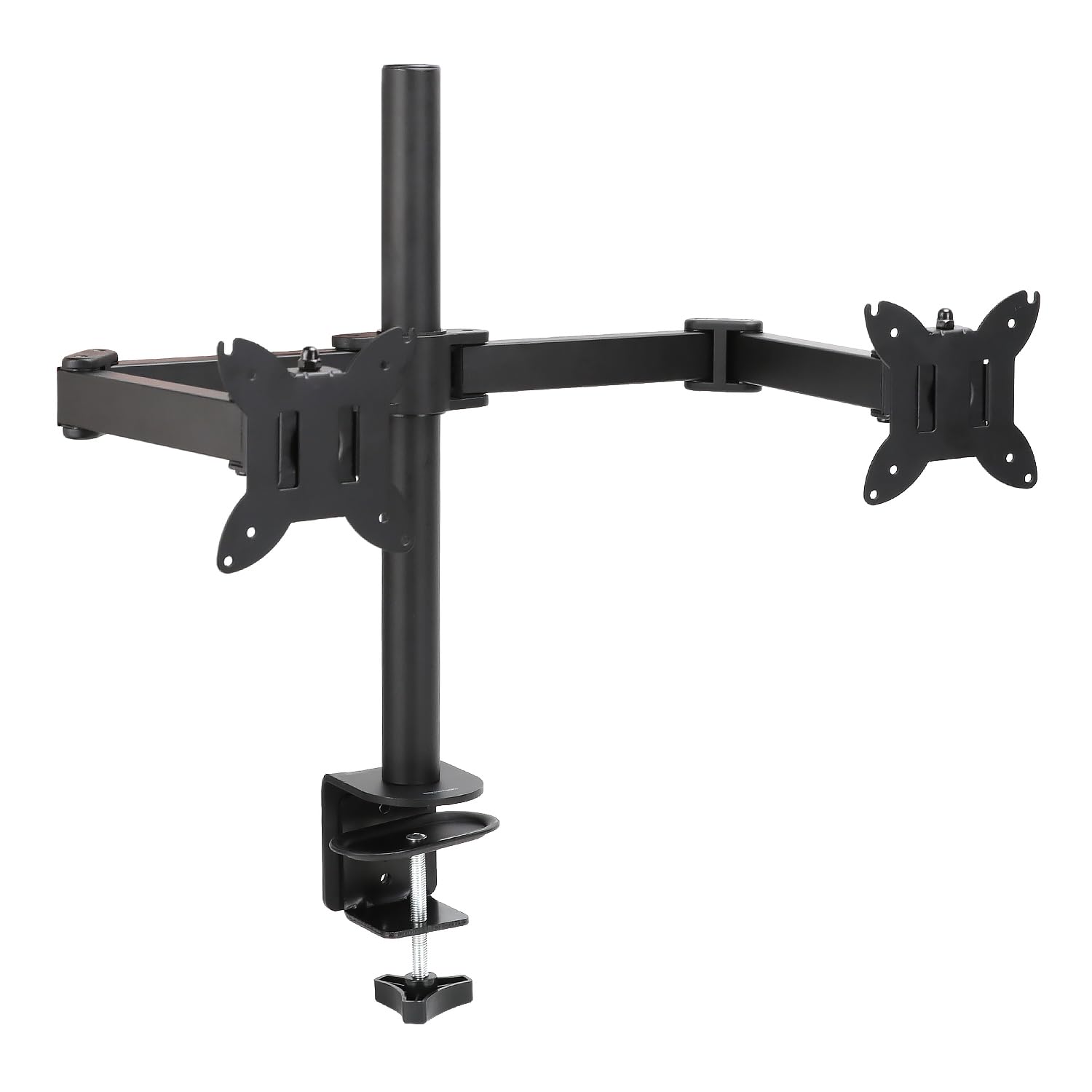 

Amazon Basics Dual Monitor Arm (up to 32 inches), 22.2 lbs (10 kg) Weight Capacity per Arm, Height Adjustable, Desk Mount, Black