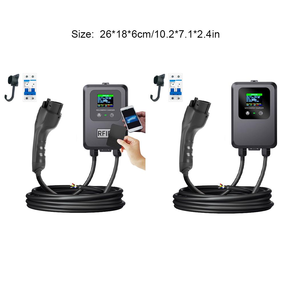 EV Wallbox 5M 7KW 32A Car Home EV Wallbox Stație de încărcare Mașină electrică EV Wallbox cu ecran color de cablu 5M