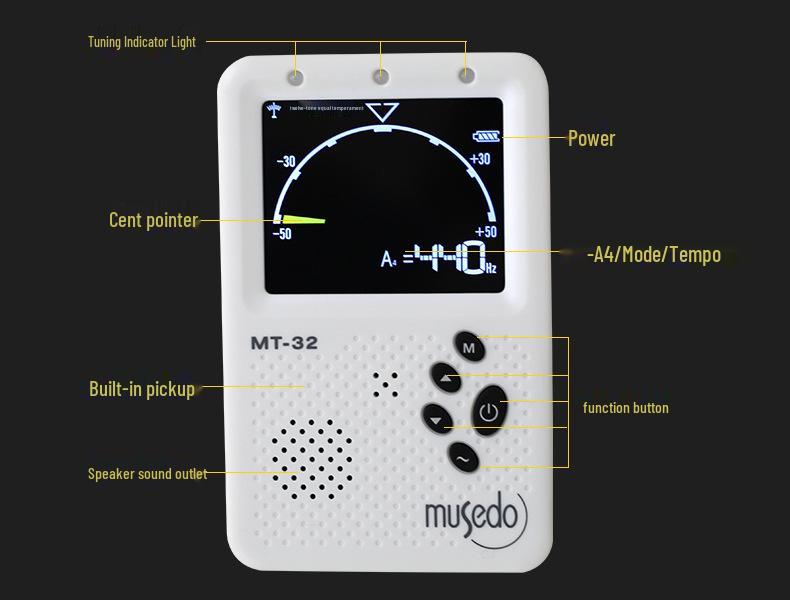 Little Angel MT-32 Three-in-One Folk Music Tuner & Metronome for Erhu, Pipa, Yangqin, Guzheng.