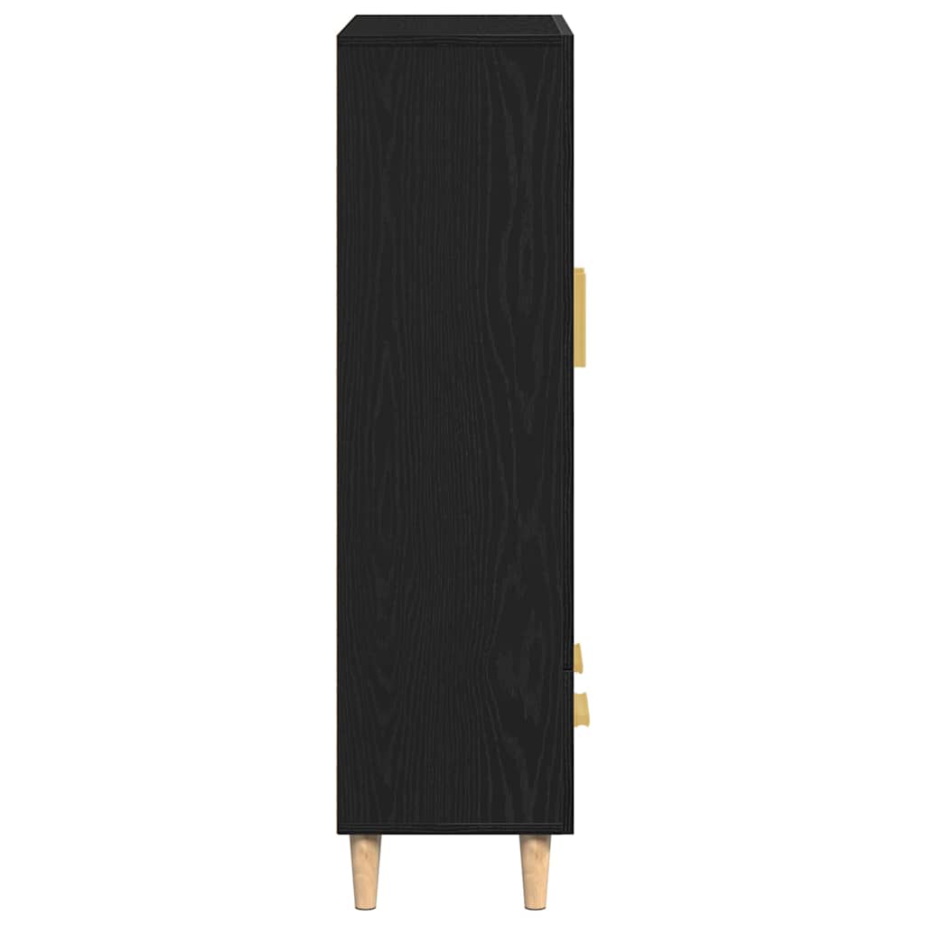 Highboard Black Oak Look 70 x 31 x 115 cm Engineered Wood