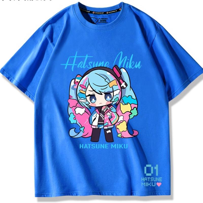 Second Dimension Anime Hatsune Miku Fashion Trend New Cotton Top Short Sleeve T-shirt Unisex