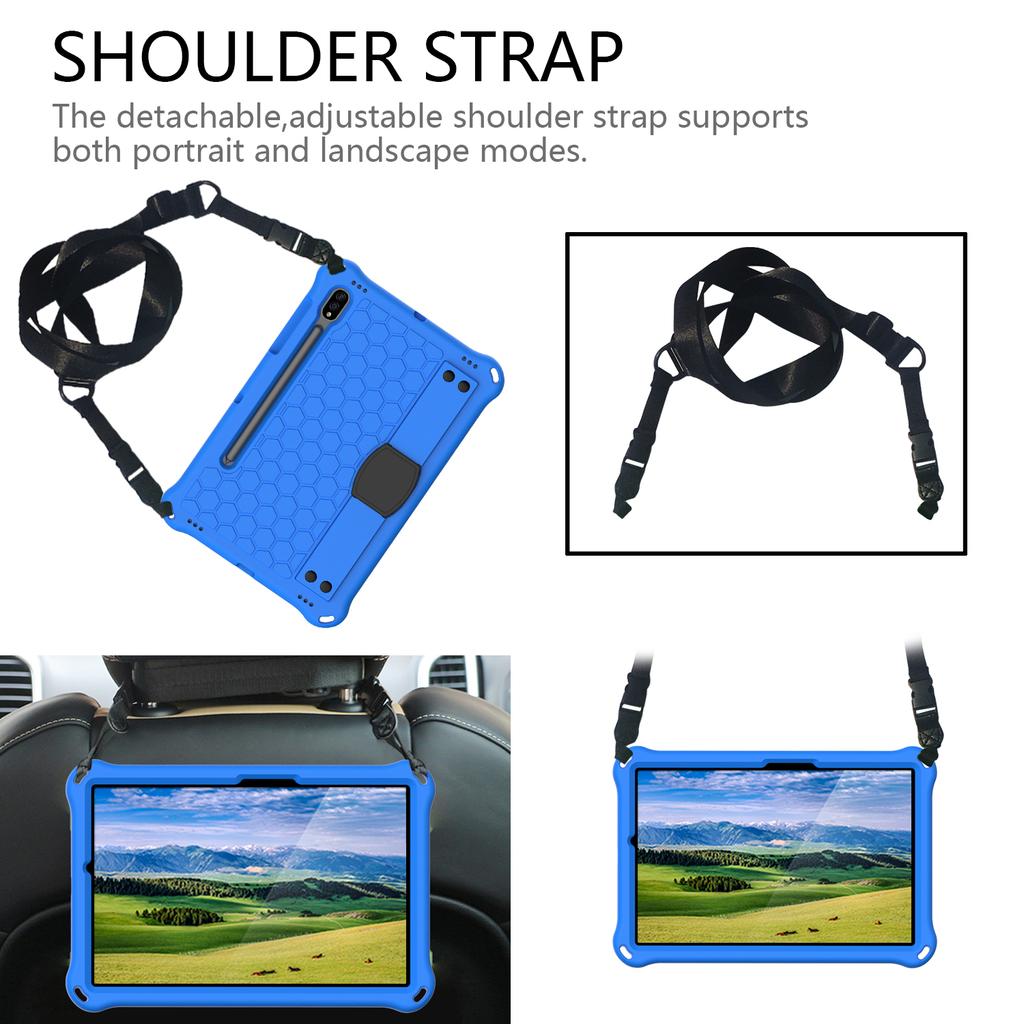 Kids Case For Samsung Galaxy Tab S7 S8 S9 S10FE S10Lite 11inch SM-T870 X700 X710 X520 X730 11" Wristband Tablet Cover with Strap
