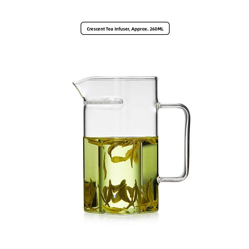Thiened Glass Een Tea Brewing Device Inteated Tea Cup Strainer One-Piece Tea Dripper Moon Tooth Filter Tea Cup Tea Pot