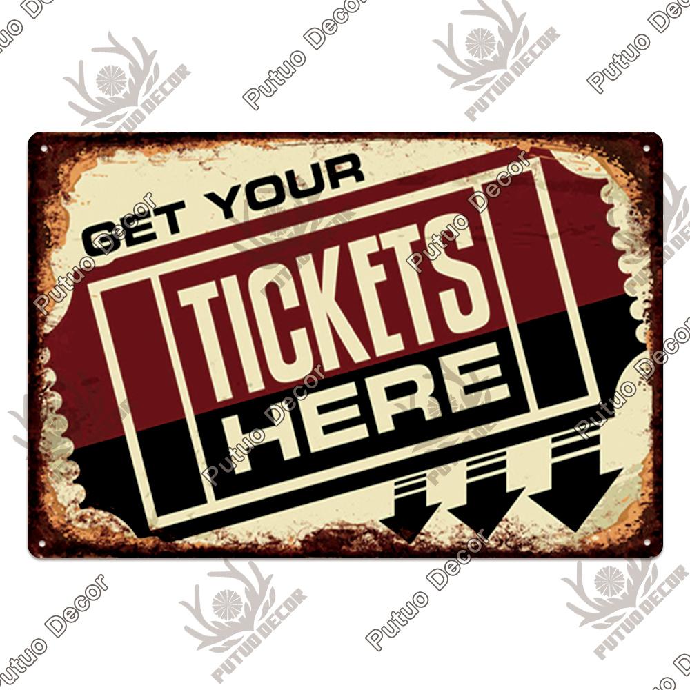 Decor Cinema Vintage Metal Plaque Metal Sign Tin Sign Iron Poster for Movie Theater Club Living Room Home Wall Decor