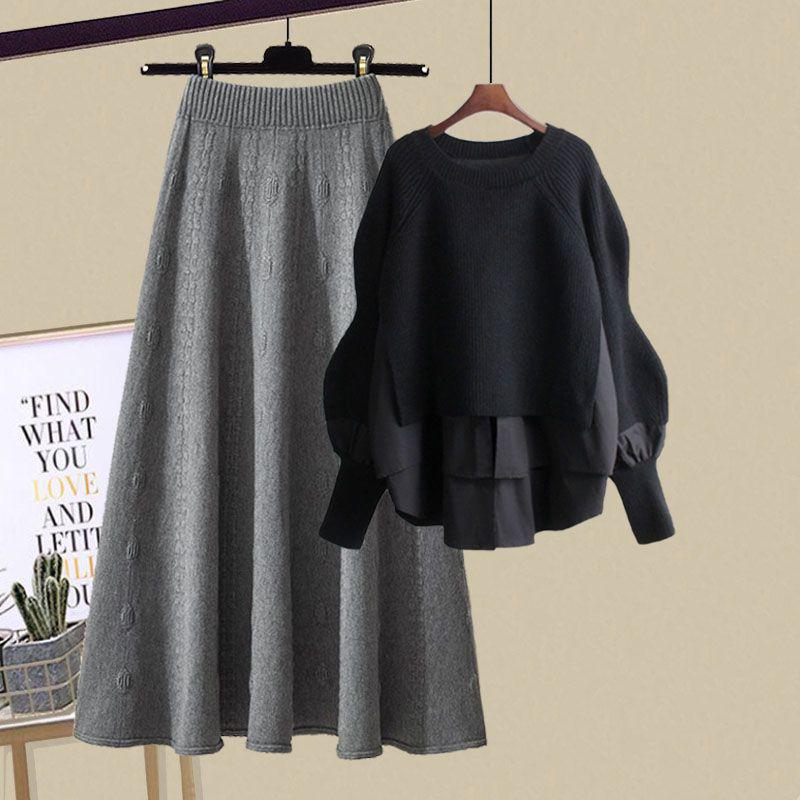 2025 Women's Chic Two-Piece Set: Hoodie & Slimming Skirt - Autumn/Winter Fashion