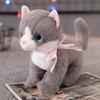 Realistic Plush Cat Dog Toys Kids Adults Soft Stuffed Animal Decorative Figurine 22cm PP Cotton Filled