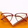 Women Men Anti-Blue Light Cat Eye Myopic Glasses +Metal Myopia Photochromic Prescription Eyeglasses 0 -0.5 -0.75 To -6.0