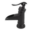 Single Hole Basin Faucet Copper Waterfall Outlet Faucet Toilet Undercounter Cold Hot Tap Black