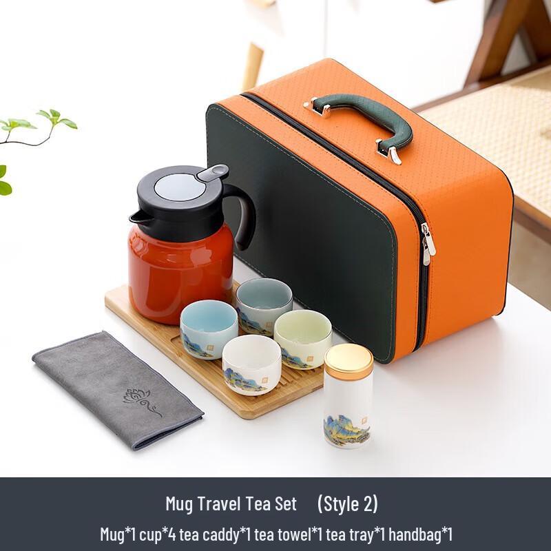 YIXI Portable Insulated Ceramic Teapot Set with Temperature Display