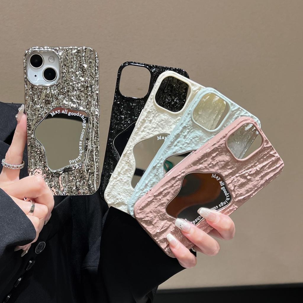 Niche Style Wrinkled Irregular Mirror Case Compatible with Apple 17 Phone Case iPhone 16 Pro Max New Model 14/15