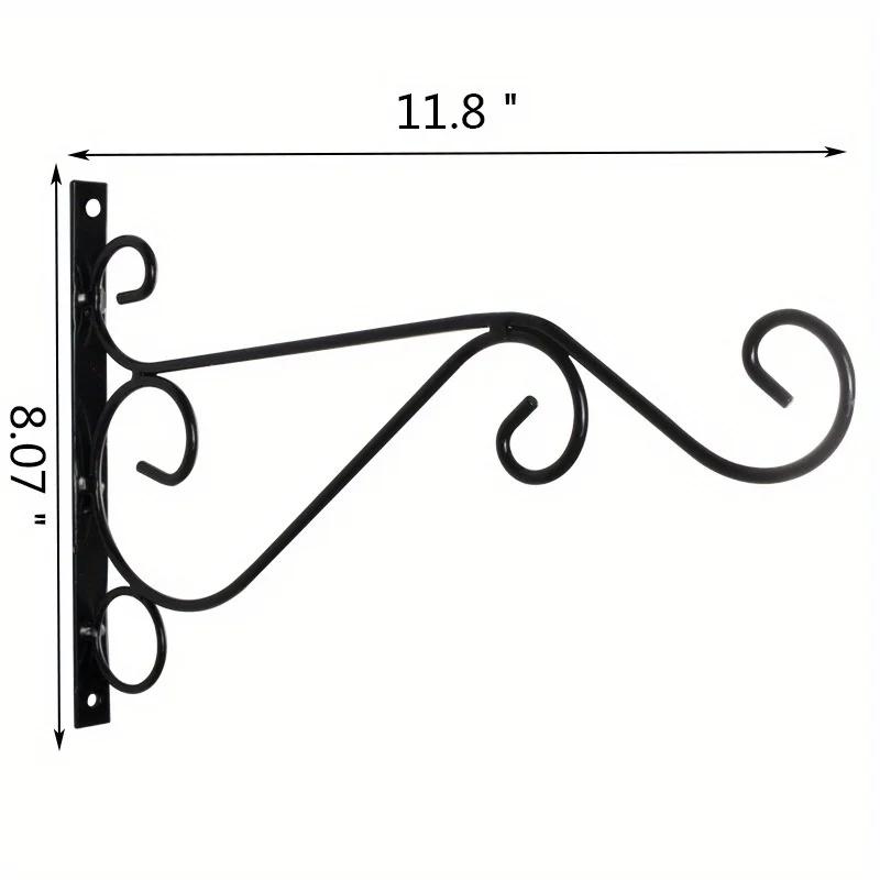 2 st/set Hängande Växtställ Väggkrok 11,8 tum Väggmonterad Växthängare för Blomkorgar Lyktor Fågelmatare Vindspel.