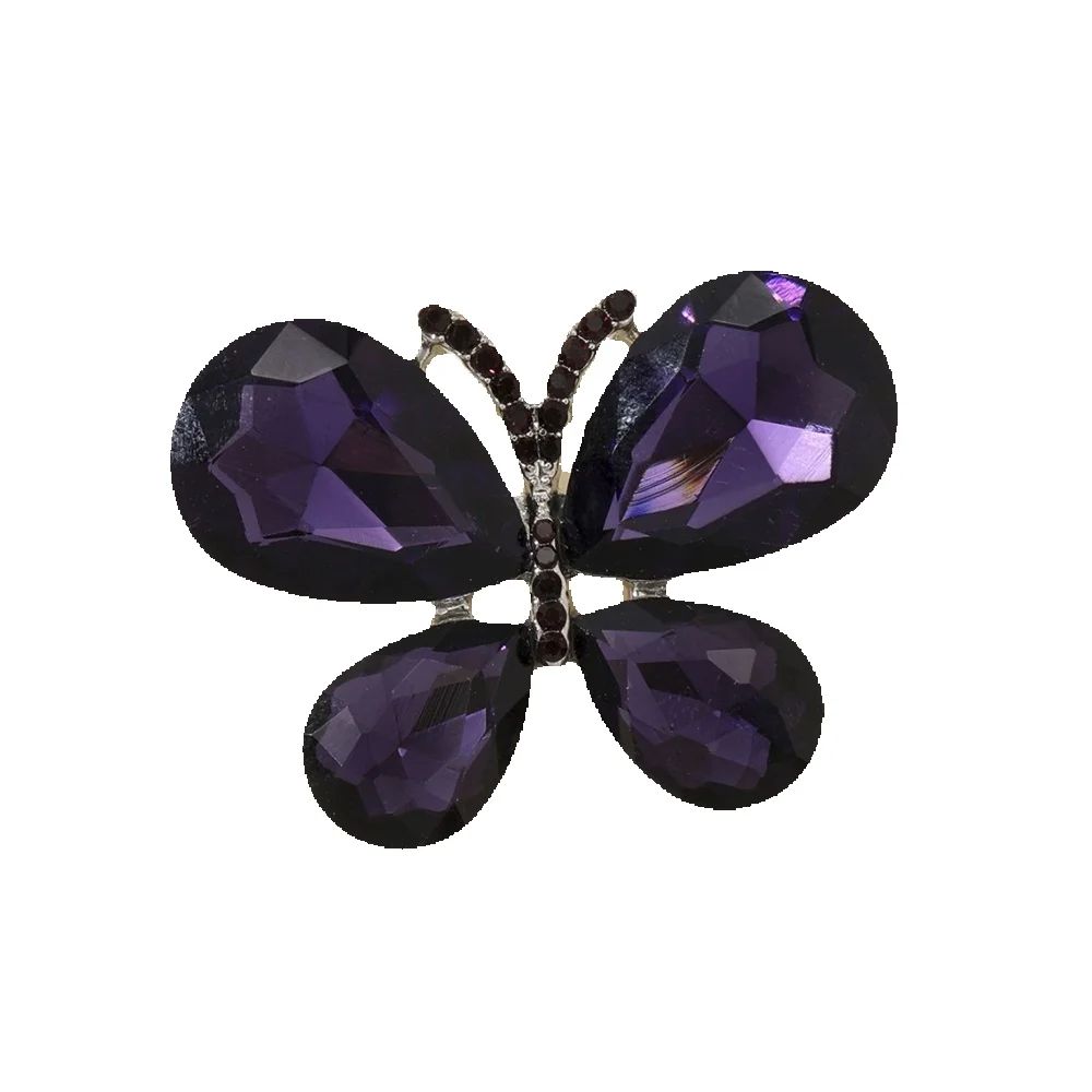 Fashion Full Rhinestone Butterfly Brooch Collection Suit Accessories High-end Brooch Retro Collar Buckle