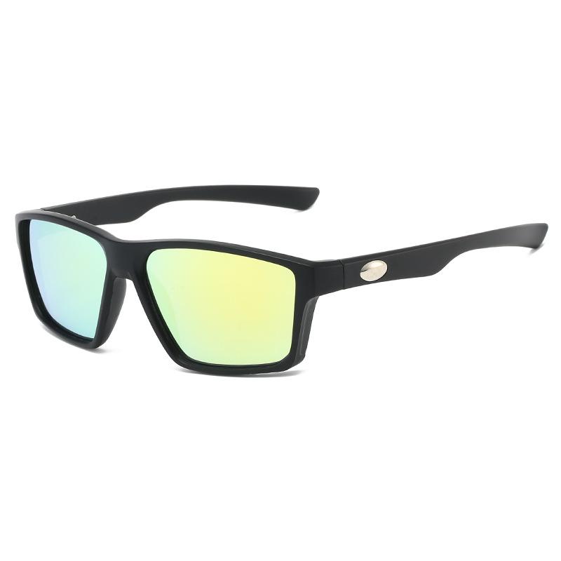 Unisex Iridescent Sports Sunglasses: Fashionable Square Frame for Running, Cycling, and Driving Outdoors