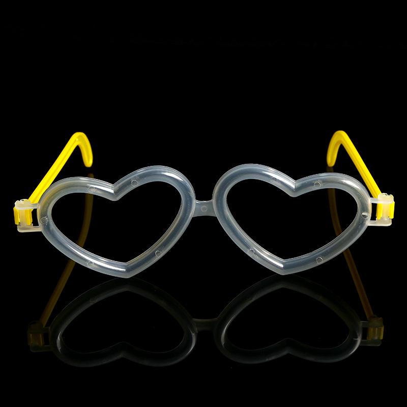 Heart-shaped Fluorescent Glasses and Luminous Bracelet Set - Popular Cheering Props and Toys
