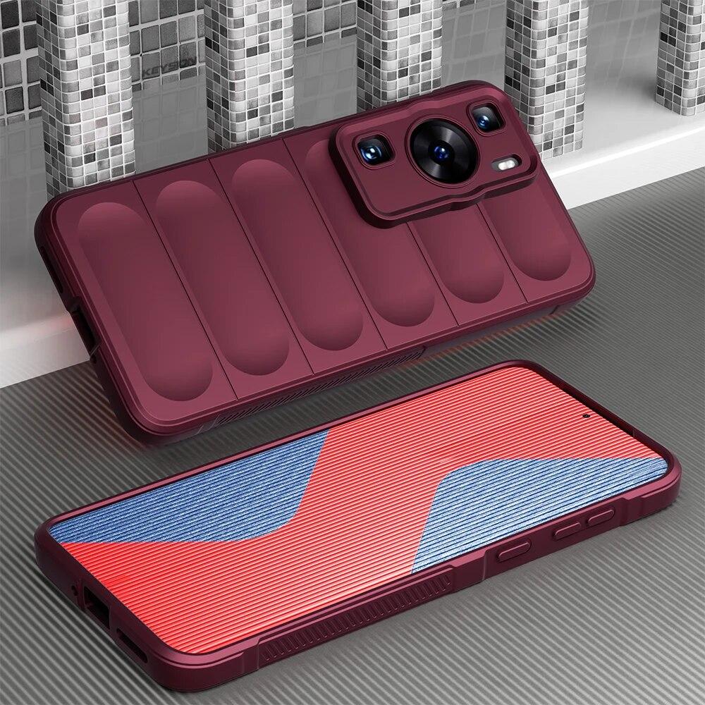 KEYSION Shockproof Case for Huawei P60 Pro Anti-skid Soft Silicone Phone Back Cover for Huawei Nova 11 Pro 11i 9 8i Y71 Y70 Y61
