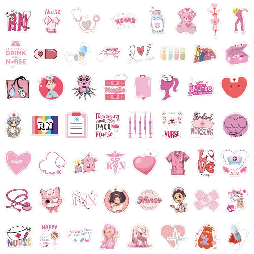 110 New Pink Nurse Nurse Graffiti Stickers Notebook Luggage Decorative Stickers