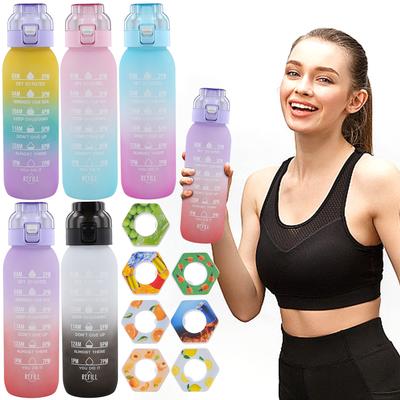 1000ML Fragrance Smelling Water Bottle Portable Air WaterUp Bottle Scent Straw Water Cup with 1/7 Flavor Pod for Outdoor Sports