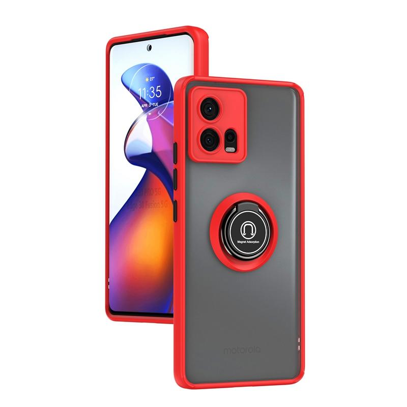 Armor Matte Case for Motorola Moto Edge 40 Neo Edge 30 Fusion Ultra Cover Ring Magnetic Holder Stand Business Full Protection