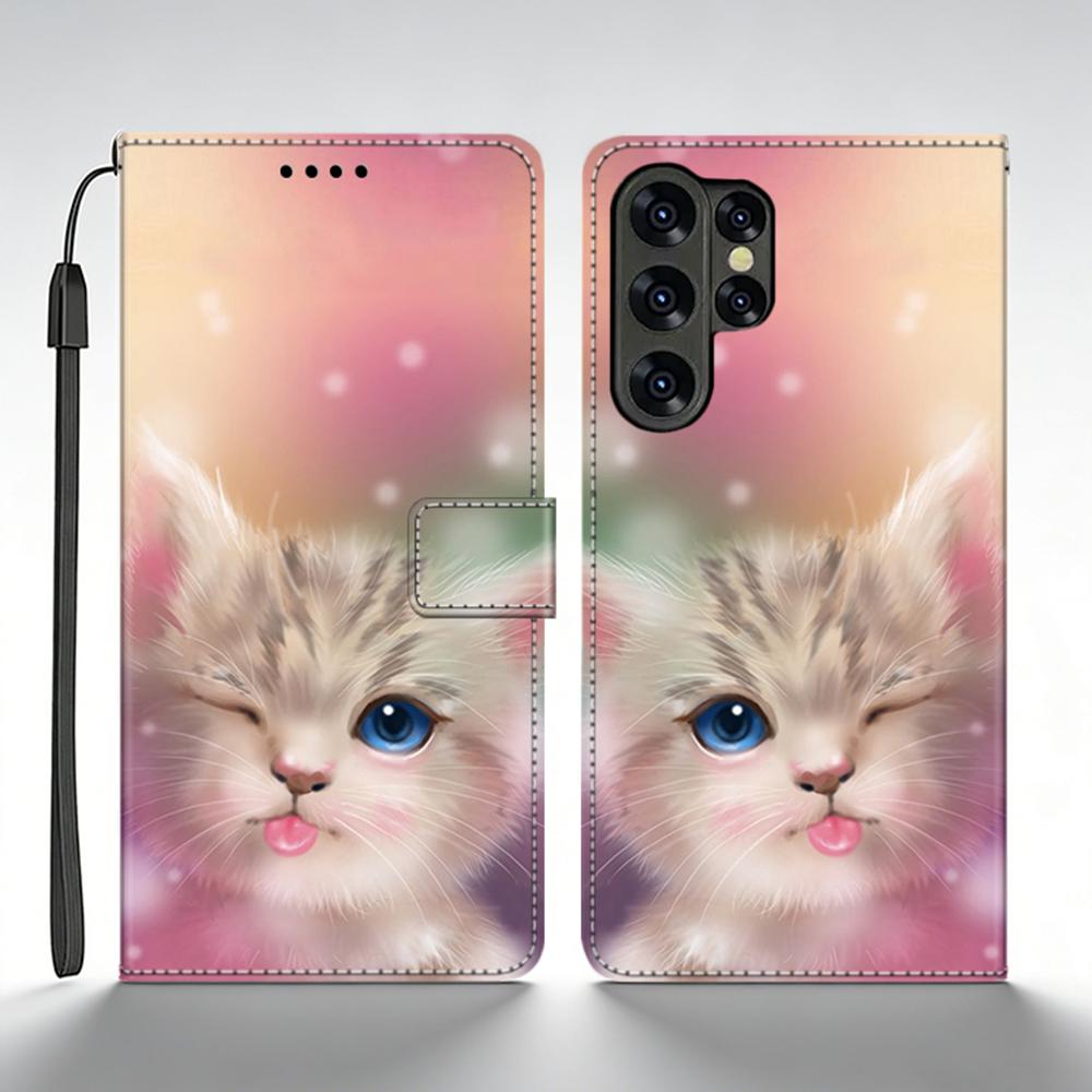 For Samsung Galaxy S25 Ultra Case Leather Wallet Flip Case For Samsung S25 Ultra Case SM-S938B Back Cover Printed Coque Fundas