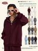 Men's 2025 Autumn/Winter Solid Color Plus Velvet Hooded Zipper Cardigan