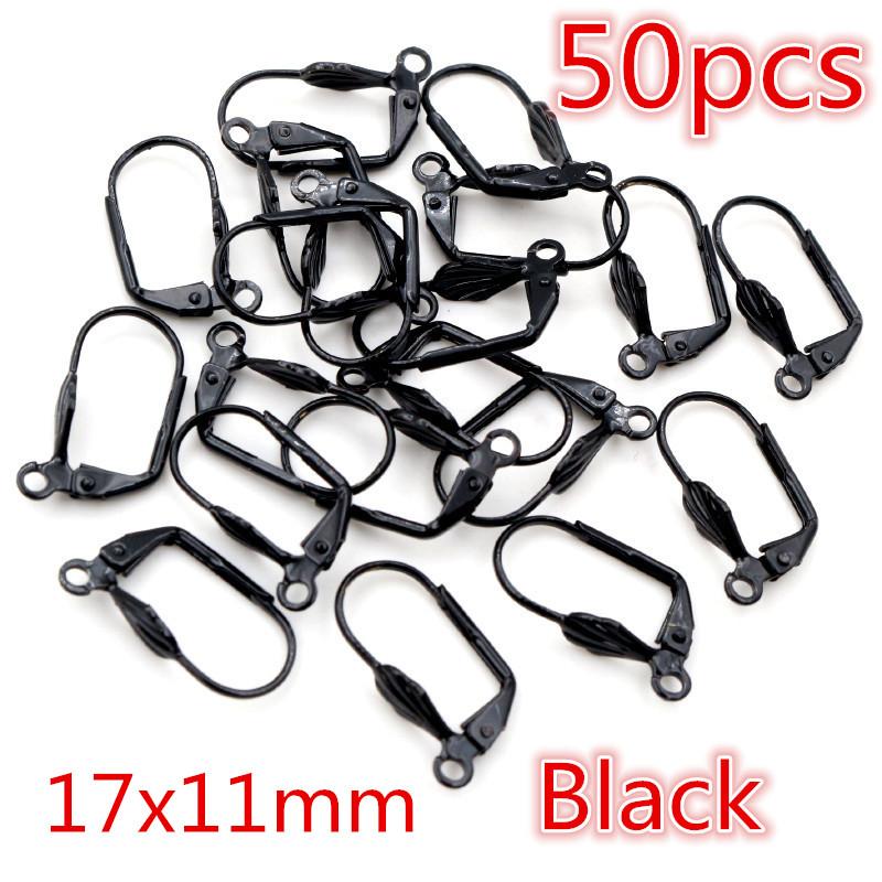 30-50pcs Fashion Bronze Rhodium Gold Silver Plated French Earring Hooks Wire Settings DIY Jewelry Making Findings Accessories