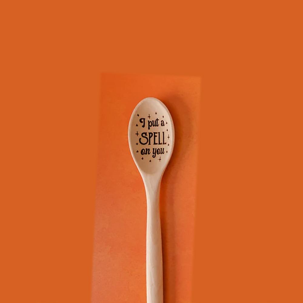 

Witch s Brew Yule Bamboo Wooden Spoon Large Engraved Kitchen Witches Pagan Gift Halloween Party Serving Utensil Cooking Supplies 1PCS 30X5cm