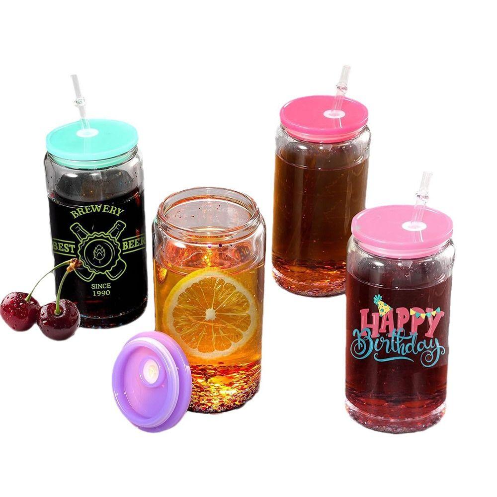 Acrylic Mason Jar Cups Pre Drilled Hole Snow Globe Tumbler NEW Beverage Mugs  Wedding Party