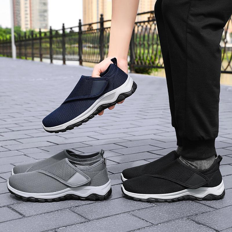2026 Men's Adjustable Velcro Flyknit Cloth Shoes - Casual Spring Footwear
