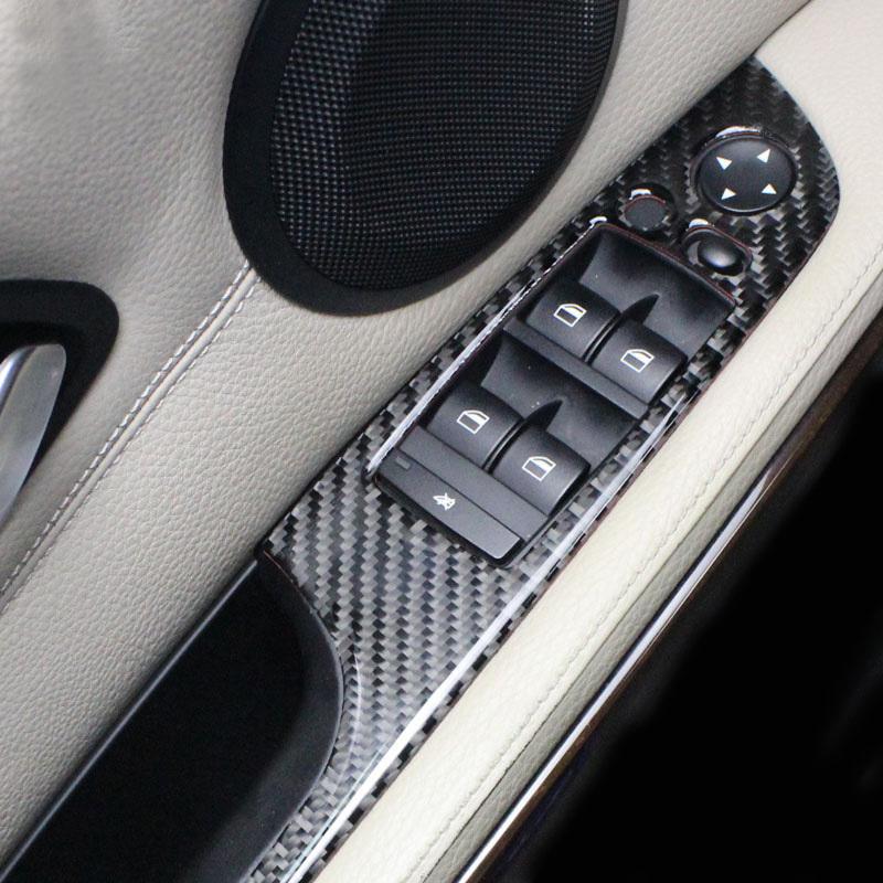 Carbon Fiber Gear Shift Panel Trim Sticker for BMW 3 Series E90 E92 E93 2005-2012 Car Inner Center Control Decorative Accessory