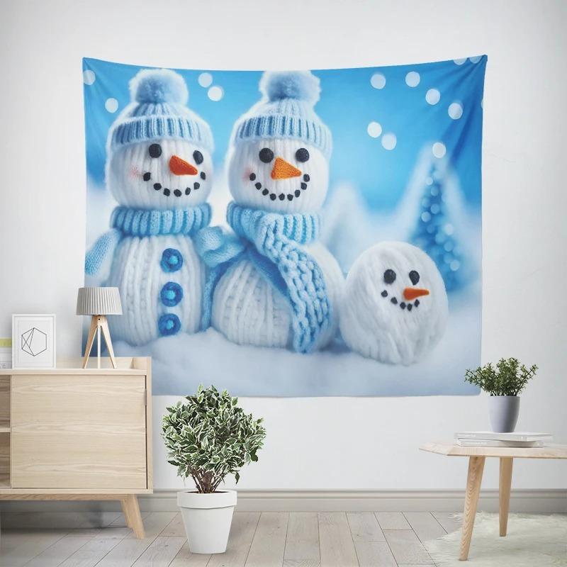 Natal Ano Novo Árvore de Natal Boneco de Neve Padrão Tapeçaria Sala de Estar Sofá Interior do Carro Tapeçaria Decorativa