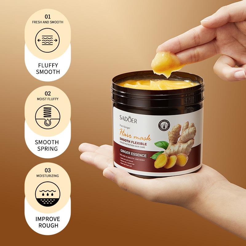 Zencefilli Saç Maskesi 500g SADOER Nemlendirici Pürüzsüz Saç Bakımı