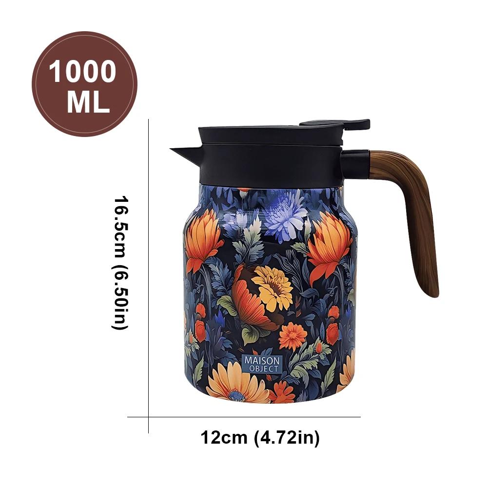 1000ml Květinová konvice na čaj Nerezové konvice na čaj Izolované konvice na čaj Konvice s cedníkem na čaj Láhev na vodu Na horké nápoje Do kuchyně