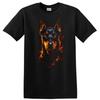Doberman Dog Portrait T Shirt Fierce Fire Design Animal Lover Tee