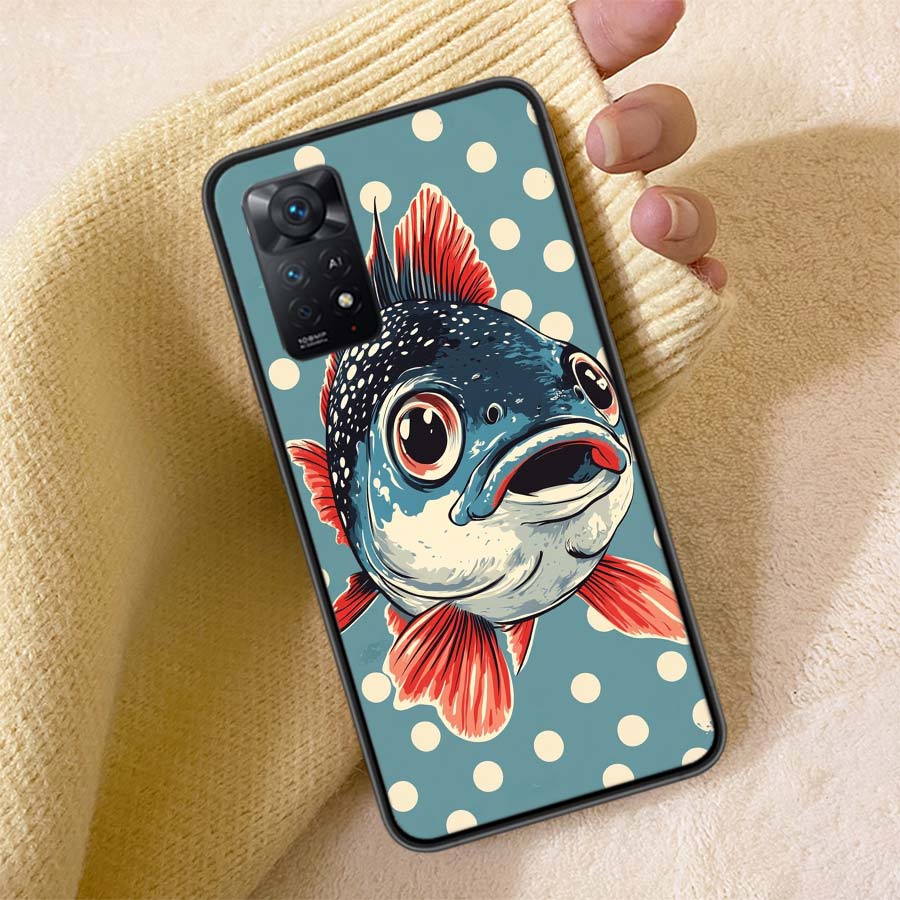 

Pop Art Drawing Ideas Fish Phone Case For Redmi Note 13 14 15 Pro Plus 12 13C 12C 15C 9 10 10C 9T 9C 9A TPU Soft Cover Clear Cel Redmi Note 14 Pro 4G