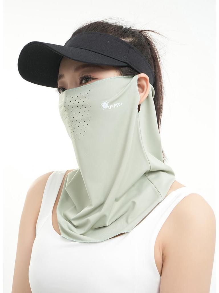 Women's UV Protection Ice Silk Neck Gaiter - Summer Ear-Hanging Face & Neck Guard for Outdoor Activities