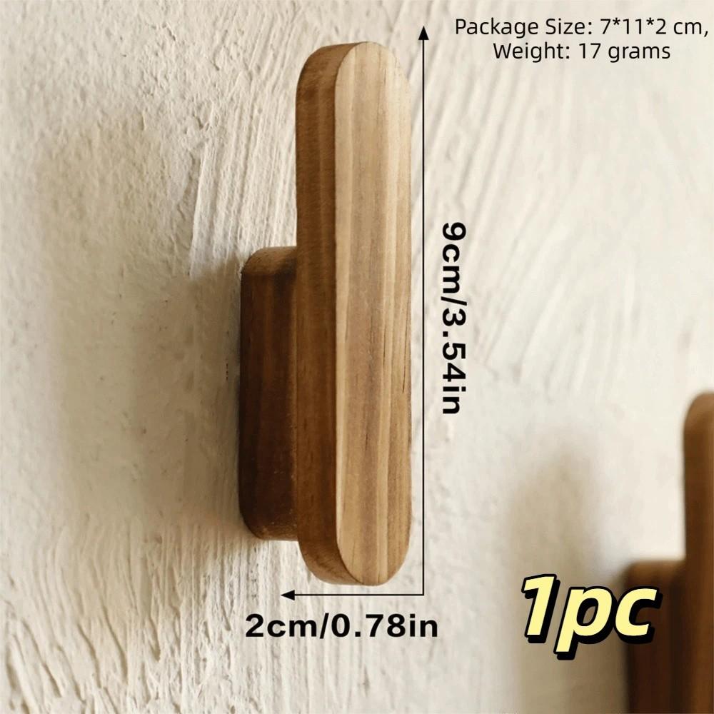 Rustic Wooden Wall Door Back Shelf Solid Wood Hanging Decorations Wall Hook  Homestay Decor 9cm/3.54in